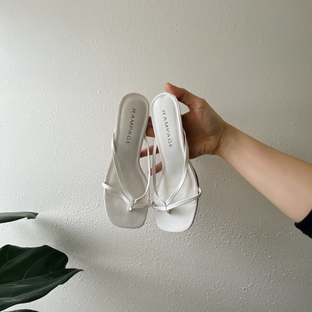 White Flip Flop Heels